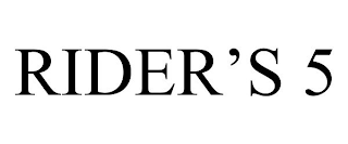 RIDER'S 5