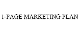 1-PAGE MARKETING PLAN