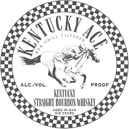 KENTUCKY ACE NON-CHILL FILTERED 50% ACL./VOL. 100 PROOF KENTUCKY STRAIGHT BOURBON WHISKEY AGED IN OAK SIX YEARS