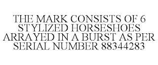 THE MARK CONSISTS OF 6 STYLIZED HORSESHOES ARRAYED IN A BURST AS PER SERIAL NUMBER 88344283