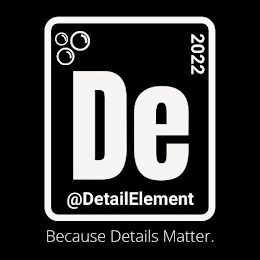 2022 DE @DETAILELEMENT BECAUSE DETAILS MATTER.