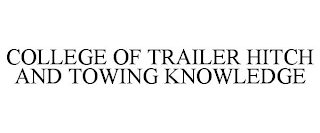 COLLEGE OF TRAILER HITCH AND TOWING KNOWLEDGE