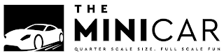 THE MINICAR QUARTER SCALE SIZE. FULL SCALE FUN