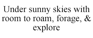 UNDER SUNNY SKIES WITH ROOM TO ROAM, FORAGE, & EXPLORE