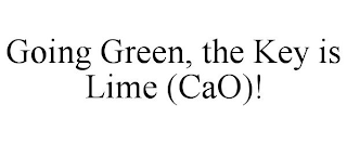GOING GREEN, THE KEY IS LIME (CAO)!