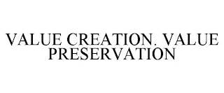 VALUE CREATION. VALUE PRESERVATION