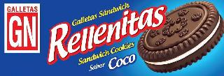 GALLETAS GN GALLETAS SÁNDWICH RELLENITAS SANDWICH COOKIES SABOR COCO