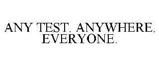 ANY TEST. ANYWHERE. EVERYONE.