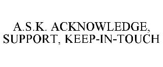 A.S.K. ACKNOWLEDGE, SUPPORT, KEEP-IN-TOUCH