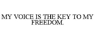 MY VOICE IS THE KEY TO MY FREEDOM.