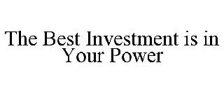 THE BEST INVESTMENT IS IN YOUR POWER