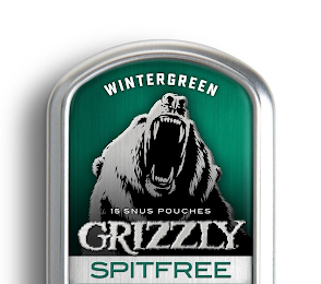 WINTERGREEN 15 SNUS POUCHES GRIZZLY SPITFREE