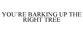 YOU'RE BARKING UP THE RIGHT TREE