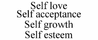 SELF LOVE SELF ACCEPTANCE SELF GROWTH SELF ESTEEM