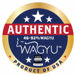 AUTHENTIC WAGYU 46-92% WAGYU PRODUCT OF USA USDA PROCESS VERIFIED PROCESSVERIFIED.USDA.GOV