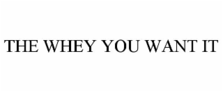 THE WHEY YOU WANT IT