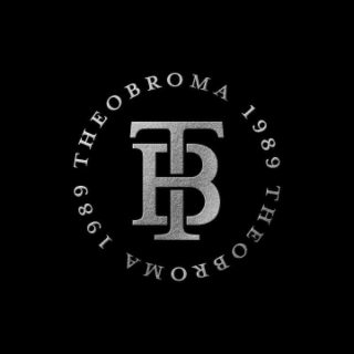 THE LETTERS T AND B INTERTWINED OR SUPERIMPOSED IN A CENTRAL LOCATION WITH FURTHER LITERAL ELEMENTS OF THEOBROMA 1989 IN A SEMICIRCLE ABOVE AND REPEATED BELOW THE T AND B TO FORM AN ENTIRE CIRCLE AROUND THE T AND B