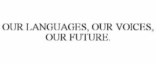 OUR LANGUAGES, OUR VOICES, OUR FUTURE.