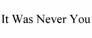 IT WAS NEVER YOU