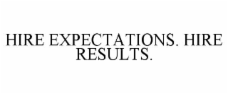HIRE EXPECTATIONS. HIRE RESULTS.