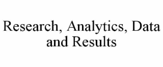 RESEARCH, ANALYTICS, DATA AND RESULTS