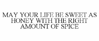 MAY YOUR LIFE BE SWEET AS HONEY WITH THE RIGHT AMOUNT OF SPICE