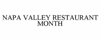 NAPA VALLEY RESTAURANT MONTH