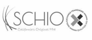 SCHIO CALIFORNIA'S ORIGINAL HIE DATA EXCHANGE FRAMEWORK QUALIFIED HIO