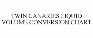 TWIN CANARIES LIQUID VOLUME CONVERSION CHART
