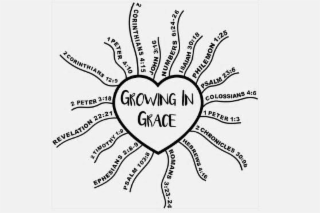 GROWING IN GRACE JOHN 3:16 NUMBERS 6:24-26 ISAIAH 30:18 PHILEMON 1:25 PSALM 23:6 COLOSSIANS 4:6 1 PETER 1:3 2 CHRONICLES 30:9B HEBREWS 4:16 ROMANS 3:23-2 PSALM 103:8 EPHESIANS 2:8-9 2 TIMOTHY 1:9 REVELATION 22:21 2 PETER 3:18  2 CORINTHIANS 12:9 1 PETER 4:10 2 CORINTHIANS 4:15
