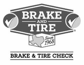 BRAKE AND TIRE SINCE 1968 BRAKE & TIRE CHECK