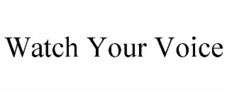 WATCH YOUR VOICE