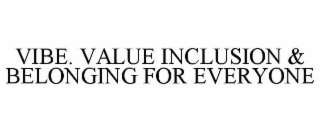 VIBE. VALUE INCLUSION & BELONGING FOR EVERYONE