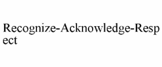 RECOGNIZE-ACKNOWLEDGE-RESPECT