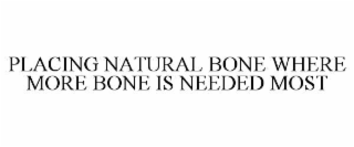 PLACING NATURAL BONE WHERE MORE BONE IS NEEDED MOST