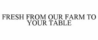 FRESH FROM OUR FARM TO YOUR TABLE