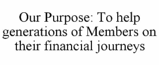 OUR PURPOSE: TO HELP GENERATIONS OF MEMBERS ON THEIR FINANCIAL JOURNEYS