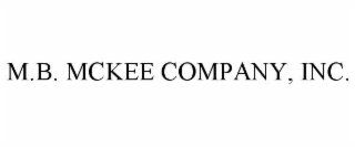 M.B. MCKEE COMPANY, INC.