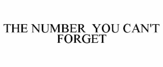 THE NUMBER  YOU CAN'T FORGET