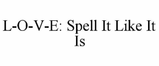 L-O-V-E: SPELL IT LIKE IT IS