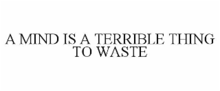 A MIND IS A TERRIBLE THING TO WASTE
