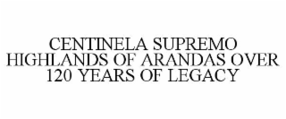CENTINELA SUPREMO HIGHLANDS OF ARANDAS OVER 120 YEARS OF LEGACY