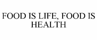 FOOD IS LIFE, FOOD IS HEALTH