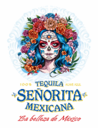 100% TEQUILA AGAVE AZULSEÑORITA MEXICANA LA BELLEZA DE MÉXICO