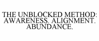 THE UNBLOCKED METHOD: AWARENESS. ALIGNMENT. ABUNDANCE.